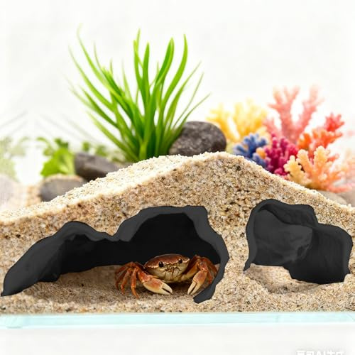 Forgaemax Aquarium Höhle Unterirdisch Tunnel für Welse, Garnelen, Axolotl | Aquarium Versteck mit Höhlen – Deko & Cave für Süßwasserfische (Schwarz)