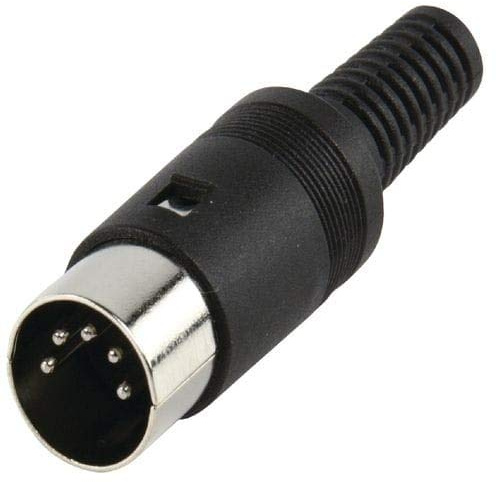 Cablepelado Connettore DIN a 5 pin maschio, colore nero