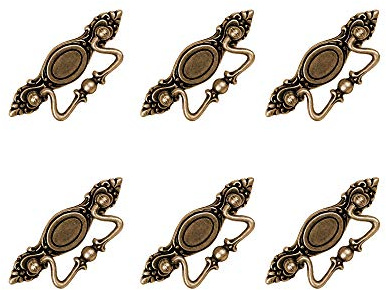 6 Un. TIRADOR Asa bronce envejecido Cajón Mueble clásico 107x38MM