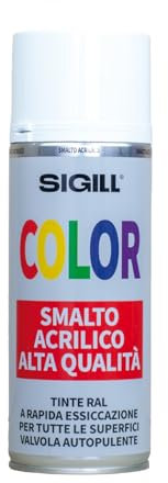 SIGILL Vernice Acrilica Spray 400ml Colori RAL Rapida Essiccazione Bomboletta Smalto (RAL7011 GRIGIO FERRO)