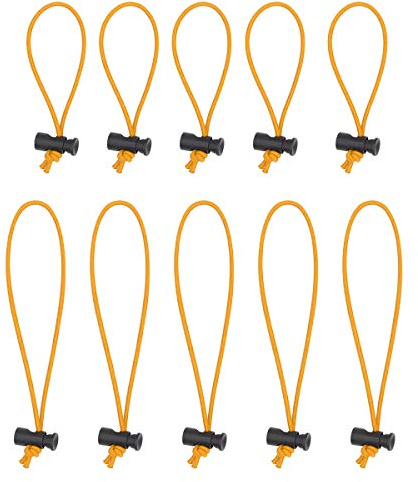 Foto&Tech - Corbata elástica multiusos para cables y organizadores (5 unidades, 25 cm + 5 unidades, 16 cm), color naranja