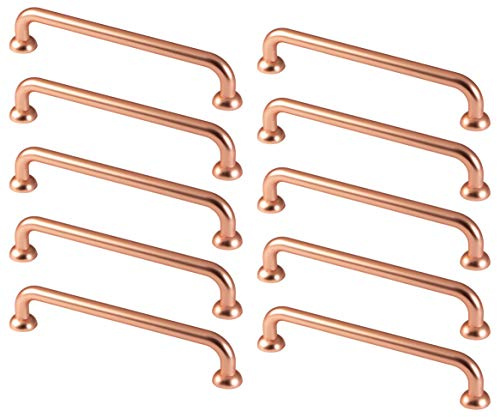 Gedotec Schrankgriff Küche Bogengriff Vintage 128 mm Möbelgriff Antik für Möbel & Kommoden - Megan | Schubladengriff Kupfer im Landhausstil | 10 Stück - Küchengriff verkupfert poliert mit Schrauben
