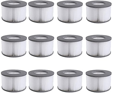 Mscomft Ersatzfilter für MSPA Whirlpoal Ersatz Filter Filterkartusche Wasserfilter,Filter für Whirlpoal, für heiße U-Boote und Spa, für aufblasbare Pools - Wasserfilter Modell ab 2020 (12pcs)