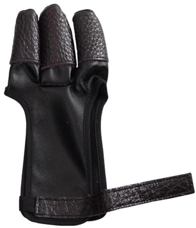 CENPEK Tiro con l'arco Guanto 3 Finger guard Cow Leather Shooting Protective Gear per mano sinistra e destra Archer