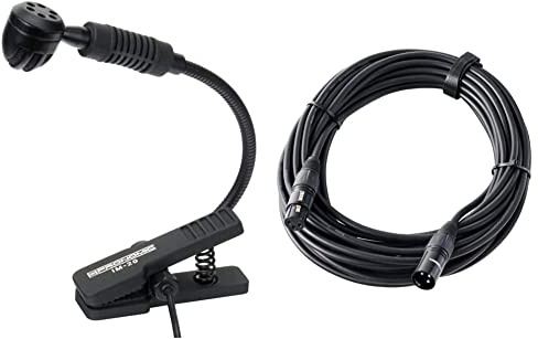 Pronomic IM-20 Bläsermikrofon & XFXM-10 Mikrofonkabel (10m Länge, XLR Female 3-pol -> XLR Male 3-pol, Stecker handgelötet, säure- und ölfest, Spannzangen-Zugentlastung) schwarz