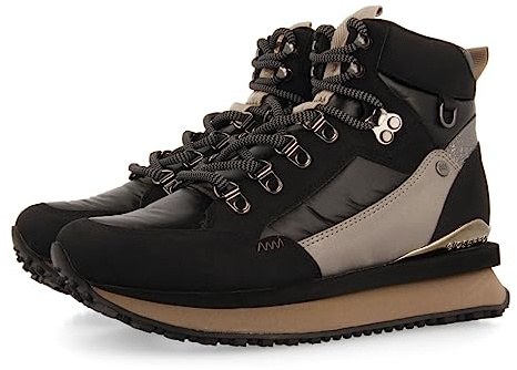 Sneakers Negras Tipo botín montañero con Detalles para Mujer ferney