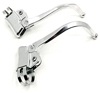 Fahrradbremshebel Straßenlenker Bent Bar Bremshebel Schwarz/Silber City Retro Fahrradbremsgriff Teil (Silber, Schwarz)