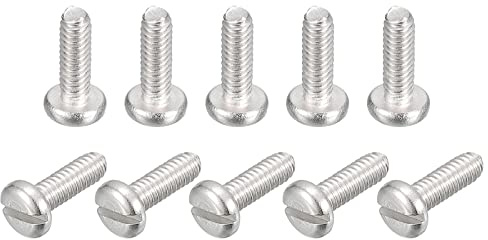sourcing map 10 Stk Edelstahlschrauben M2 x 6mm 304 Maschinenschrauben | Schrauben Set, Schlossschrauben, Holzschrauben, Bindekopf Bolzen, Geschlitzt Antrieb