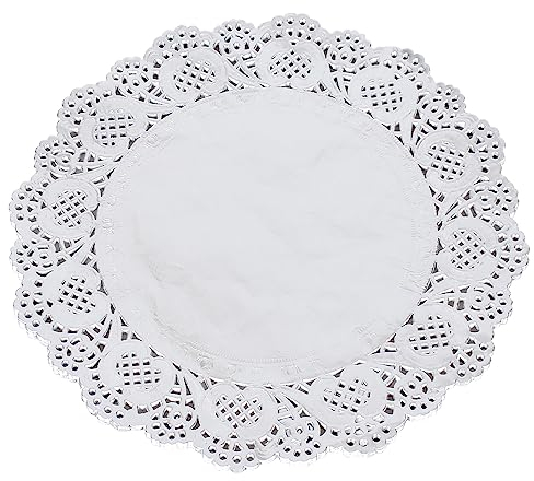 ANTETOK Doyley - Centrini di carta usa e getta in pizzo, 30,5 cm, 100 pezzi, eleganti centrini di carta in pizzo per feste, torte e artigianato, argento