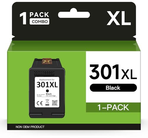 301XL Druckerpatronen für HP 301 TintenpatronenSchwarz Ersatz für Druckerpatronen HP 301 für HP Deskjet 1000 1050 1510 2050 2510 2540 OfficeJet 2620 2622 Envy 4500 4502 5530 5532(1 Schwarz)