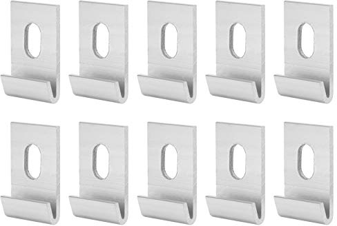 Glomora Gewächshaus Clips, 10 Stück Basisclips Metall, Gewächshaus Befestigungsset aus Aluminium, J-Clips für Gewächshausfolie,Gartenclips Universell,Robuste Halterung für Garten,Gewächshauszubehör