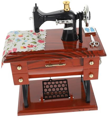 TOPPERFUN Nostalgische Nähmaschine Spieluhr Vintage Musikbox Mit Mechanischem Uhrwerk Für Schreibtischdekoration Kreative Geschenkidee Für Erwachsene Schlafzimmer Wohnzimmer