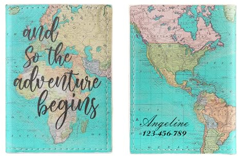 Jeweidea Reisepasshülle für Damen Herren Personalisiert Namen Passport Hülle Reisepass Tasche Travel Organizer Kreditkarten Ausweis Reisedokumententasche Reise zubehör