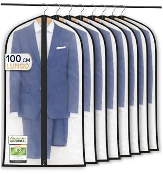 FiRiO® 8x sacchi porta abiti - Sacchi trasparenti PEVA - Custodie protetive