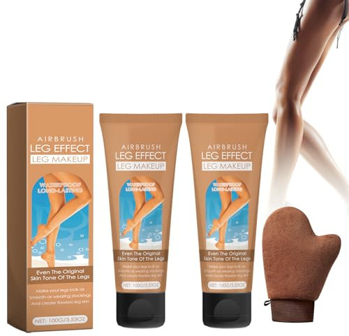 2pcs Autobronzant Corps Autobronzant Lotion avec un Gant Autobronzant, Naturel Autobronzant Visage Crème Autobronzante Longue Durée Pour Le Visage Le Corps Les Jambes Les Bras (Wheat)