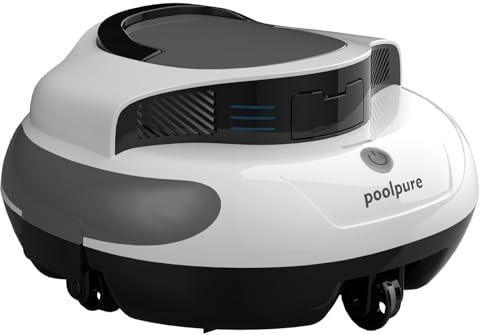 POOLPURE AquaGuard SE II Cordless Powerful Pool Vacuum (Dual Motors) 5000mAh Battery, 120-Min Non-Stop Clean Most Runtime per Dollar Auto-Clean for Flat Pools Up to 1000 Sq.Ft