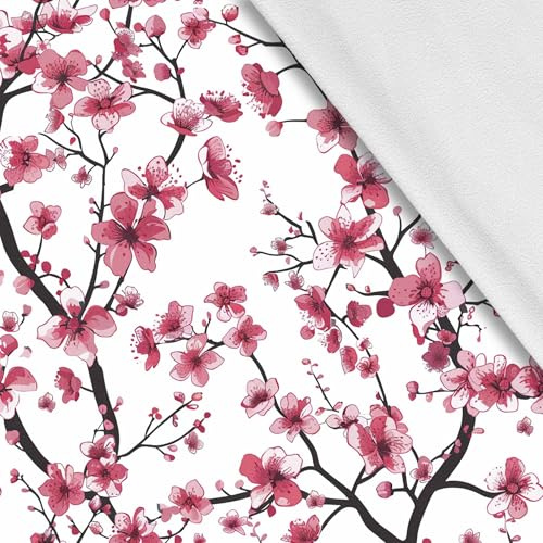 HEKO PANELS Softshell Stoff Meterware Outdoor Stoff Wasserfest Mit Fleece Stoff Zum Nähen Nähstoffe Windfest Für Jacke Wandern Sport Overall Blumen Frühling 1 Meter 145 x 100 cm
