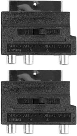 Sarini Adattatore convertitore da SCART a 3R-CA a 21 Pin, Adattatore TV AV da SCART RGB a Composito R-CA S-Video