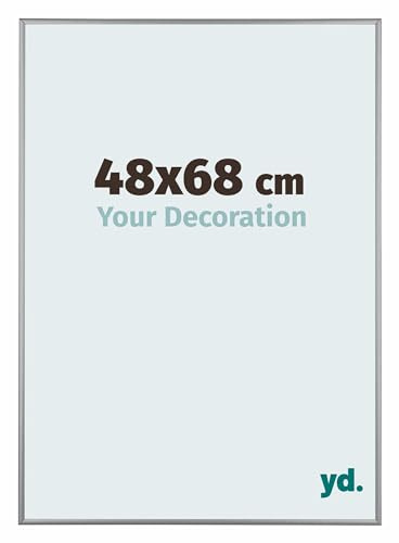 yd. Your Decoration - Puzzlerahmen 48x68 cm - Platin - Puzzlerahmen 500-1000 Teile - Metall Bilderrahmen - Kent
