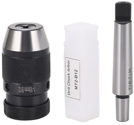 HUONIU Portabrocas autoajustable 1 10mm B12 Sin llave con conexión MT2 B12 para tornos y taladradoras