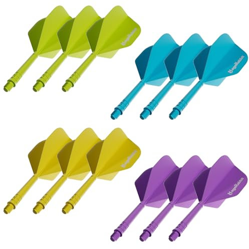 MageRabbit Dart flygset, 12 st standardformade pilflygningar, darttillbehör, flyg för mjuka dartpilar och stålpilar, pilflygningskit