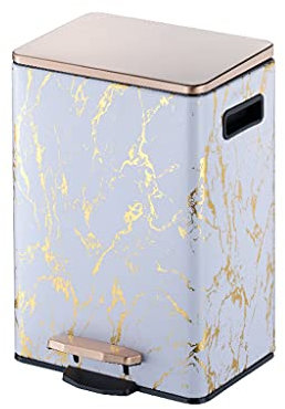 JKJZSALJ Pattumiera Pattumiera con Pedale Pattumiera in Acciaio Inox Pattumiera per Ufficio Pattumiera per Casa Cucina Camera da Letto, B, 12L