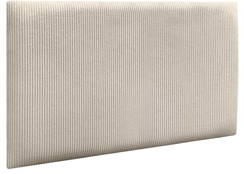 DHOME Panneaux Rembourrés en Velours Côtelé Premium Autocollants pour Mur Acoustiques Absorbants Protection Contre Les Chocs Têtes de Lit Décoration Maison Chambre (Beige, 60x40cm)