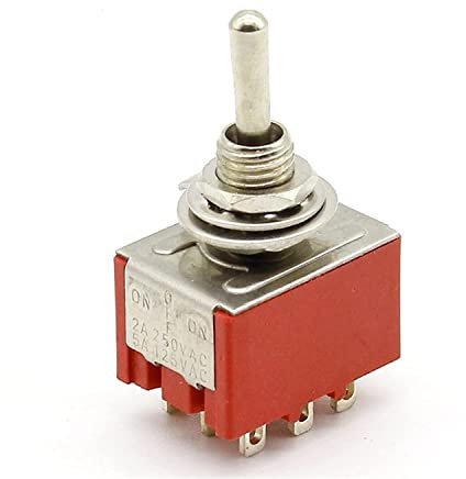 1 pz Rosso 9Pin ON-Off-ON 3 Posizione Mini Interruttore A Levetta AC 6A/125V 3A/250V