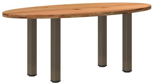 vidaXL Esstisch Hellbraun 200x100x74 cm Massivholz Eiche Oval, Küchentisch, Restauranttisch, Tisch Restaurant, Esszimmertisch, Bistrotisch