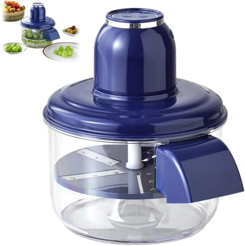 Peladora de Eléctrica, Pelador de Frutas Automático para Frutas Pequeñas, Ajos y Cocina Doméstica, Restaurantes y Bares (Azul)