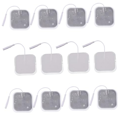 ERINGOGO Parches Electrodos de Fisioterapia Fáciles de Aplicar Gel Conductor y Tela No Tejida 20 Almohadillas de 5x5cm 2 Agujeros de 2.0mm Embarazadas