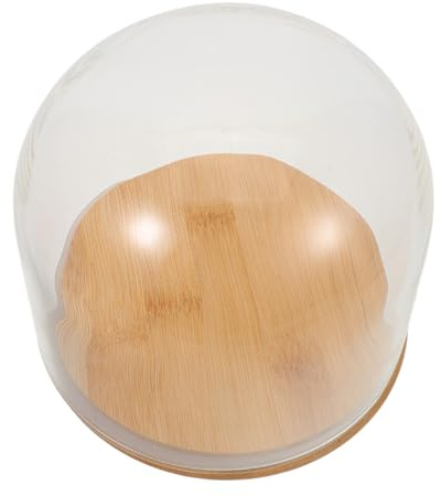 Gatuida Clear Glass Cloche Dome with Sealed Bamboo Base Dustproof Eternal Flower Display Cover Cake Display Bell Jar Versatile Transparent Glass Dome for Collectibles Plants Candles