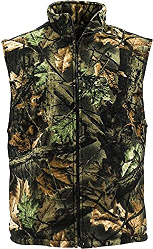 TrailCrest by Treel Men's Camo Full Zip Up Fleece Hunting Vest, XL