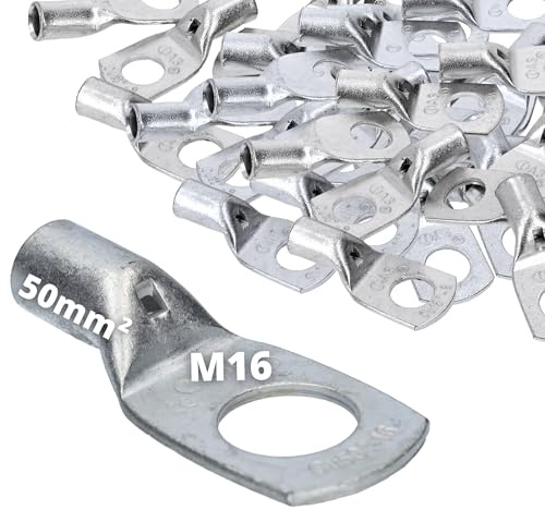 50 pezzi Cembre A10-M16 capicorda 50 mm² M16 non isolati in rame stagnato.