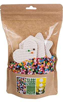 Nabbi Bio Bügelperlen Beutel 5000 Stück 3 Legeplatten Artikeltyp Bügelperlen Durchmesser außen 5 mm innen 2.5 mm Material Polymer Saisonkennzeichen Ganzjährig Ideal für kreative Bastelprojekte