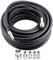 Rubber Compressed Air Hose, 15m High Pressure 900Psi Compressor Hose Kit Air Pipe Hose with 5 Quick Release Pneumatic Connectors, 1/4 Pneumatic Air Hose Set Black for Most Air Compressor