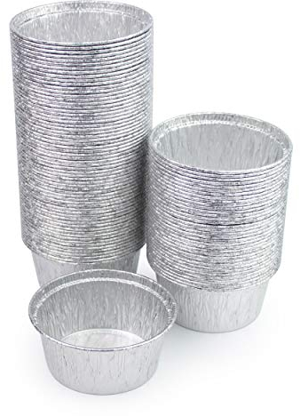 Miamex - Juego de 100 cucharaditas de aluminio individual para magdalenas, cremas de huevo, muffins, tartaletas - 150 ml
