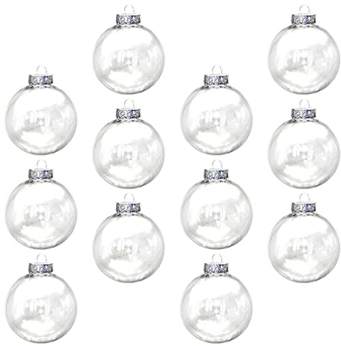 STOBOK Weihnachtskugeln 8cm Transparente Befüllbare Christbaumkugeln DIY Basteln 20 Stücke Weihnachten Christbaumschmuck Weihnachtsschmuck Christbaumanhänger Weihnachtszubehör