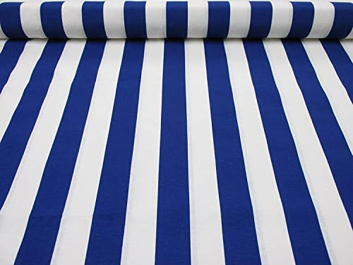 GADETEX Stoffe pro Meterware (blaue Streifen, 1,45 x 2,80 m)