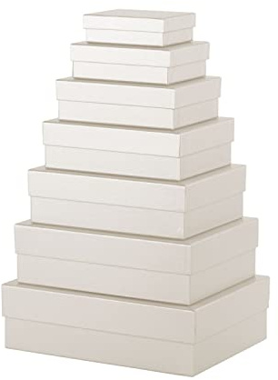 Rössler - Boxline Geschenkboxen 7er Set mit Deckel Milk | Dekorative Kartonagen mit Deckel für Geschenke, Präsentationen und kreative Verpackungen