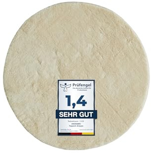 andiamo Teppich Arezzo für Wohnzimmer Esszimmer pflegeleichter eleganter gemütlicher Teppich einfarbig 67 cm rund Creme