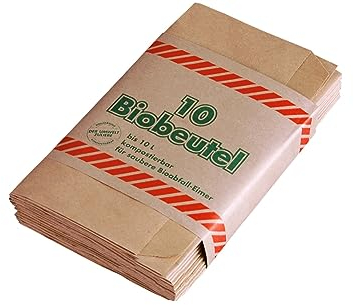 BLANC Hygienic Papier Müllbeutel, 300Stk, ca. 10 Liter, kompostierbar, braun, 34x20cm