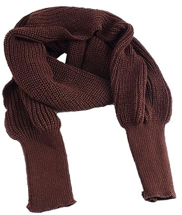 Hdnaihpp Schneefall-Pullover-Schal mit Ärmeln, Damen-Schal, warm im Herbst und Winter, dick, mit Ärmeln,ärmelschal damen sommer (Coffee)