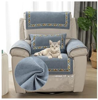 HYRAM Esselschoner Sesselschutz Sesselüberwurf Armlehnenschoner Für Sofa Kopfstützenbezug Für Möbelbezüge, Armlehnenschoner,Weiche Abnehmbar Sesselbezüge (45×45CM,Blue Gray)