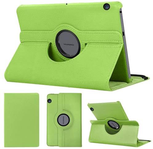SWEIMEN Hülle Kompatibel mit Huawei MediaPad T5 10, PU Lederhülle 360° Drehbar Multi-Winkel Schutz Ständer Schutzhülle