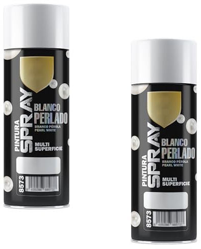 Etrexonline Pintura Spray Multicolor Profesional | 400ml | Adecuado para Metal, Madera & Plástico | Blanco Perla | Secado Rápido | Paquete de 2