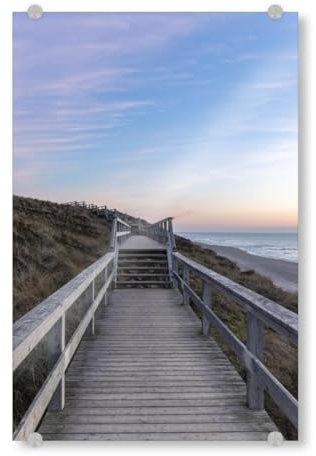artboxONE Acrylglasbild 60x40 cm Natur Sylt Sonnenuntergang - Hochformat - Bild Sylt Landschaft Meer