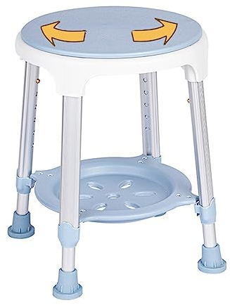 360°Drehbarer Duschhocker Höhenverstellbar Badestuhl Duschstuhl Anti-Rutsch Badhocker Mit Praktische Ablage Bis 180KG Duschhilfe Badsitz Duschsitz for Senioren