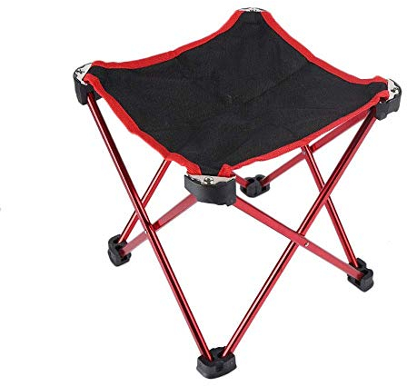 Klappbarer Campinghocker aus Aluminiumlegierung, Oxford-Außenklappstuhl, Angelstuhl, Campingstuhl, tragbarer Angelhocker für Angelcamp, Reisen, Wandern, Strand, Garten, Grillen (A 26,5 x 25 x 25 cm)