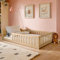 Kids Collective Kinderbett Bodenbett 120x200 cm mit Rausfallschutz & Lattenrost Montessori Bett Bed Gitterbett Kinder Jugendbett Einzelbett | Natur weitere Größen 80x160 | 90x200 | 140x200 cm
